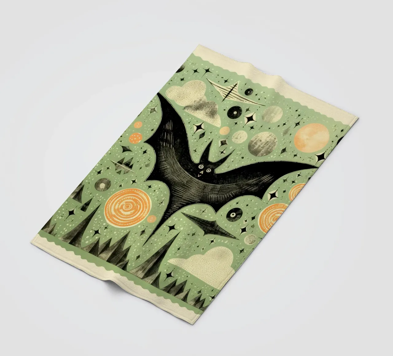 Pipistrello verde 1 coperta in pile da Minimal Animal Art