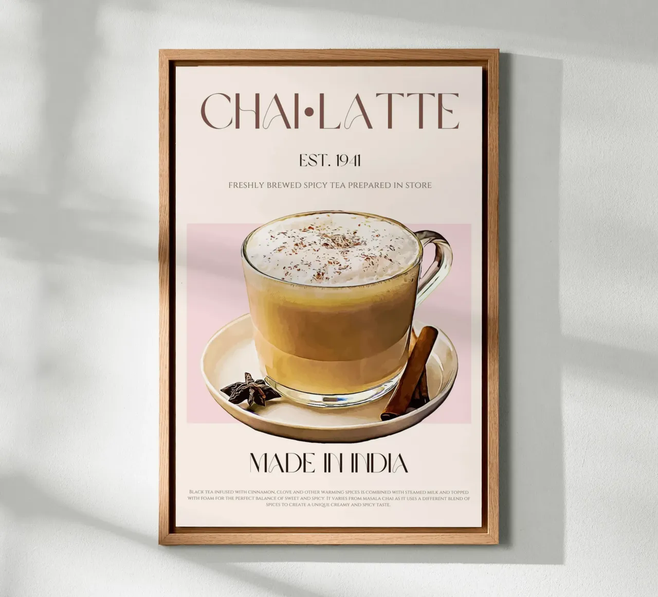 Chai Latte Print canvas by KOKRPrints
