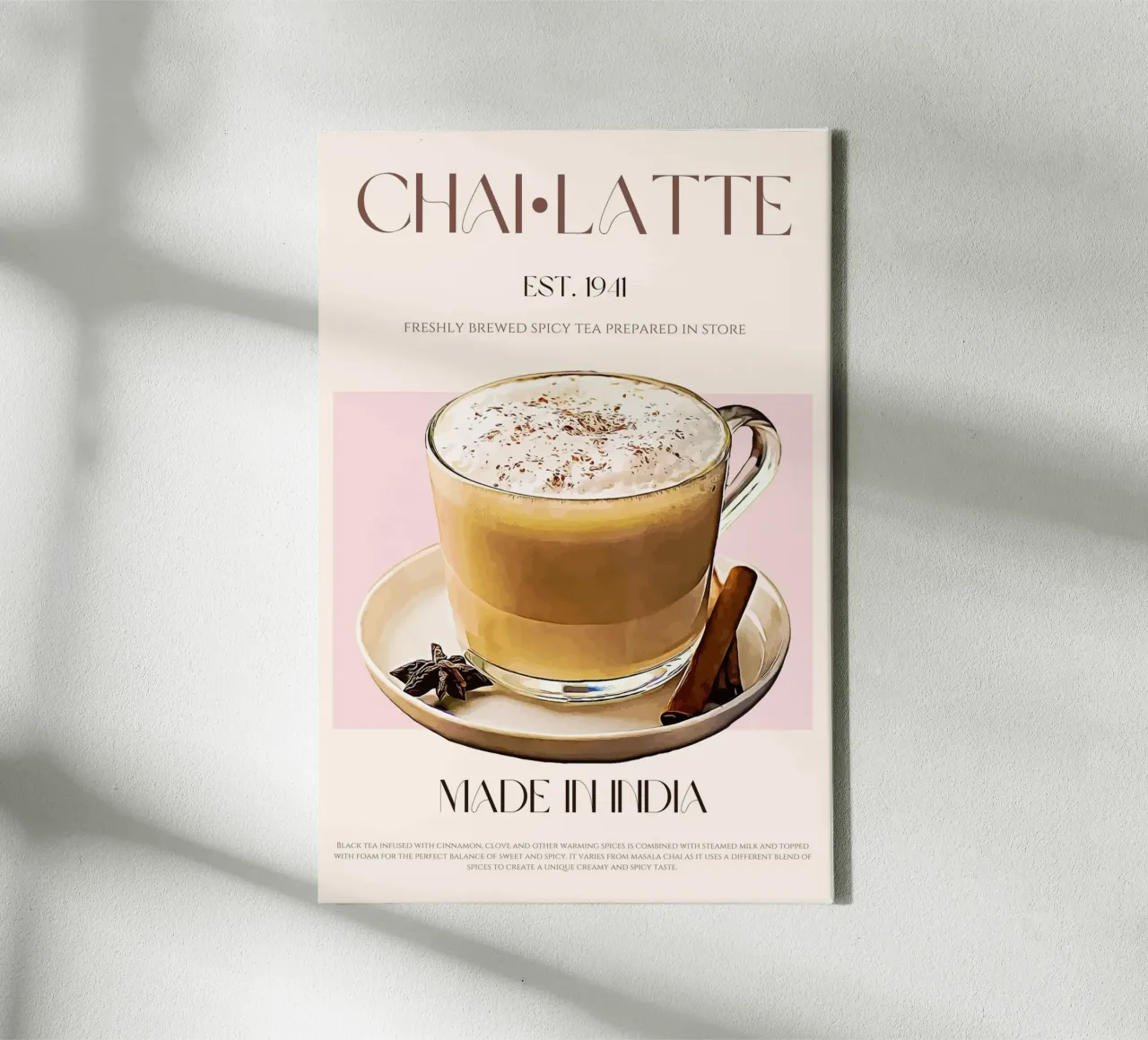 Chai Latte Print canvas by KOKRPrints