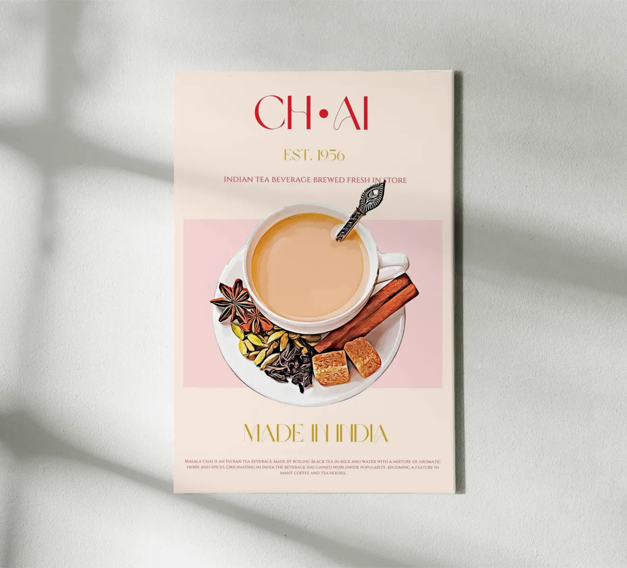 Masala Chai Print canvas by KOKRPrints