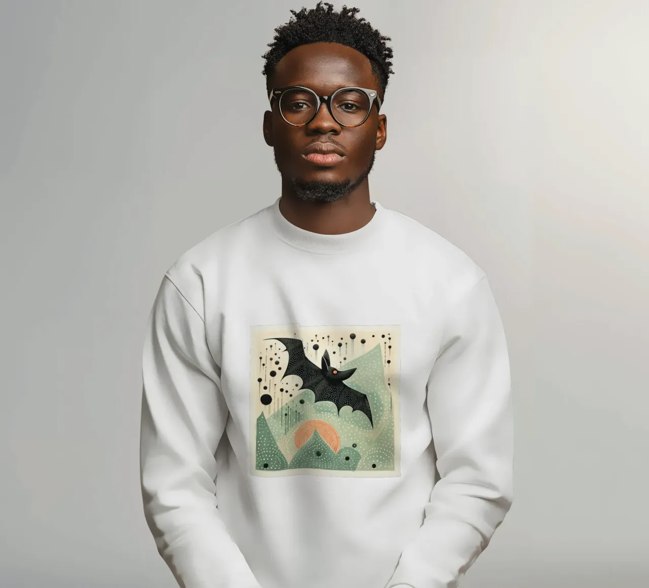Groene vleermuis sweatshirt van Minimal Animal Art