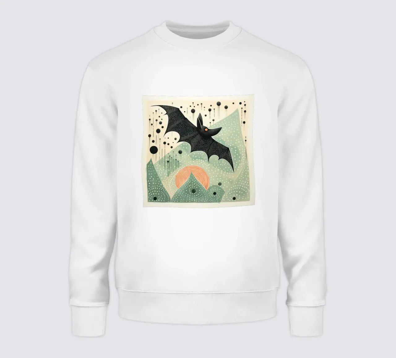 Groene vleermuis sweatshirt van Minimal Animal Art