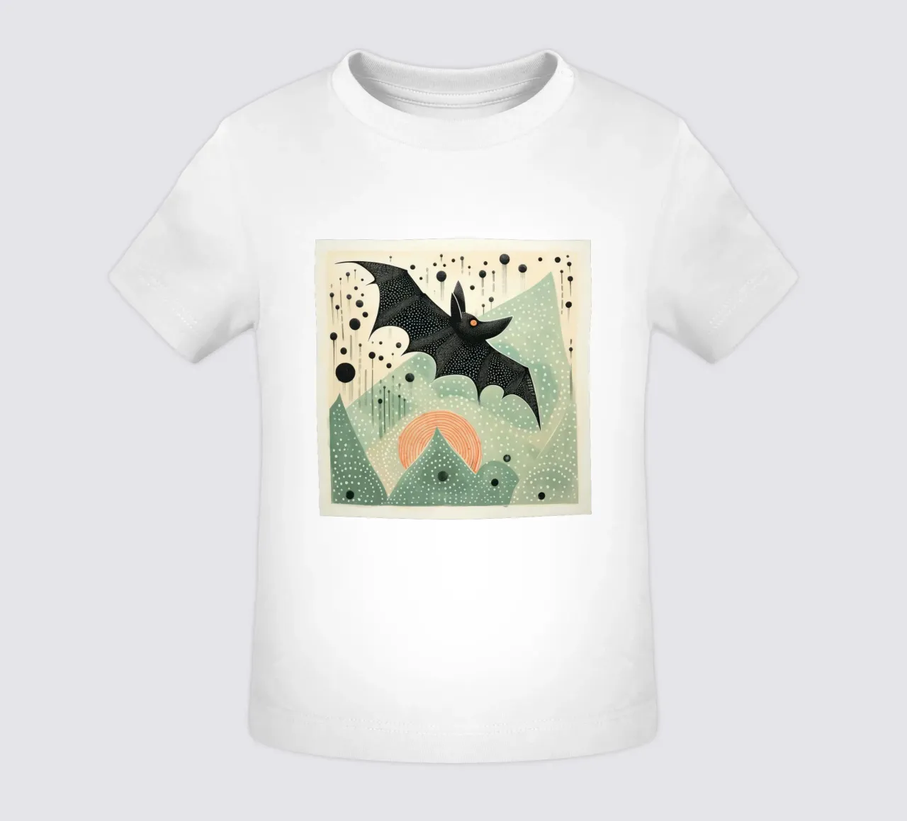 Pipistrello verde 3 maglietta neonato da Minimal Animal Art