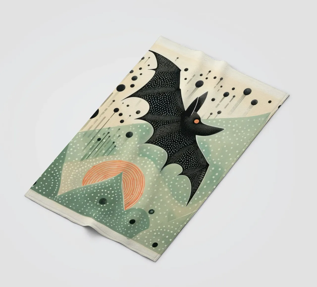 Pipistrello verde 3 coperta in pile da Minimal Animal Art