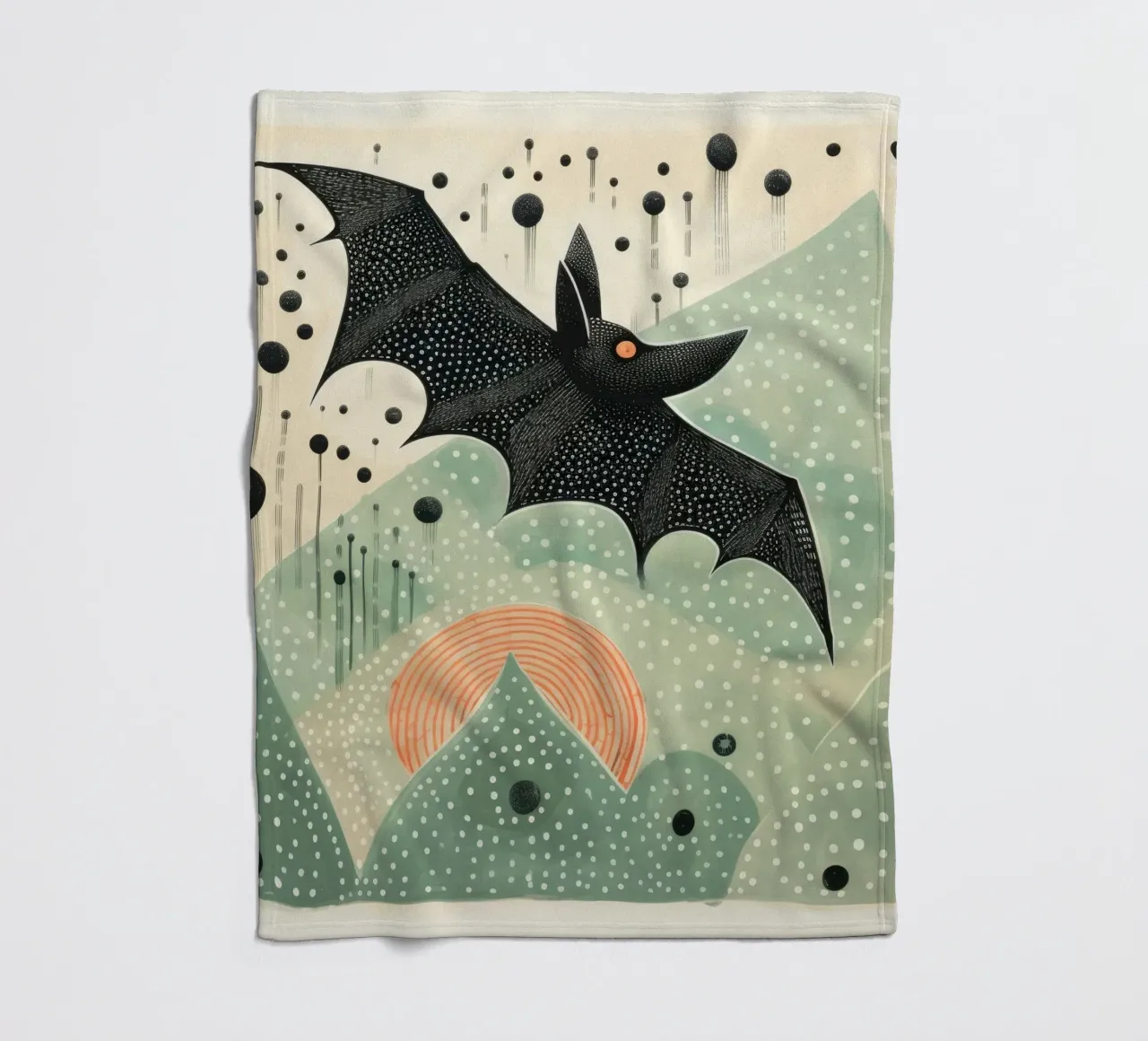 Pipistrello verde 3 coperta in pile da Minimal Animal Art