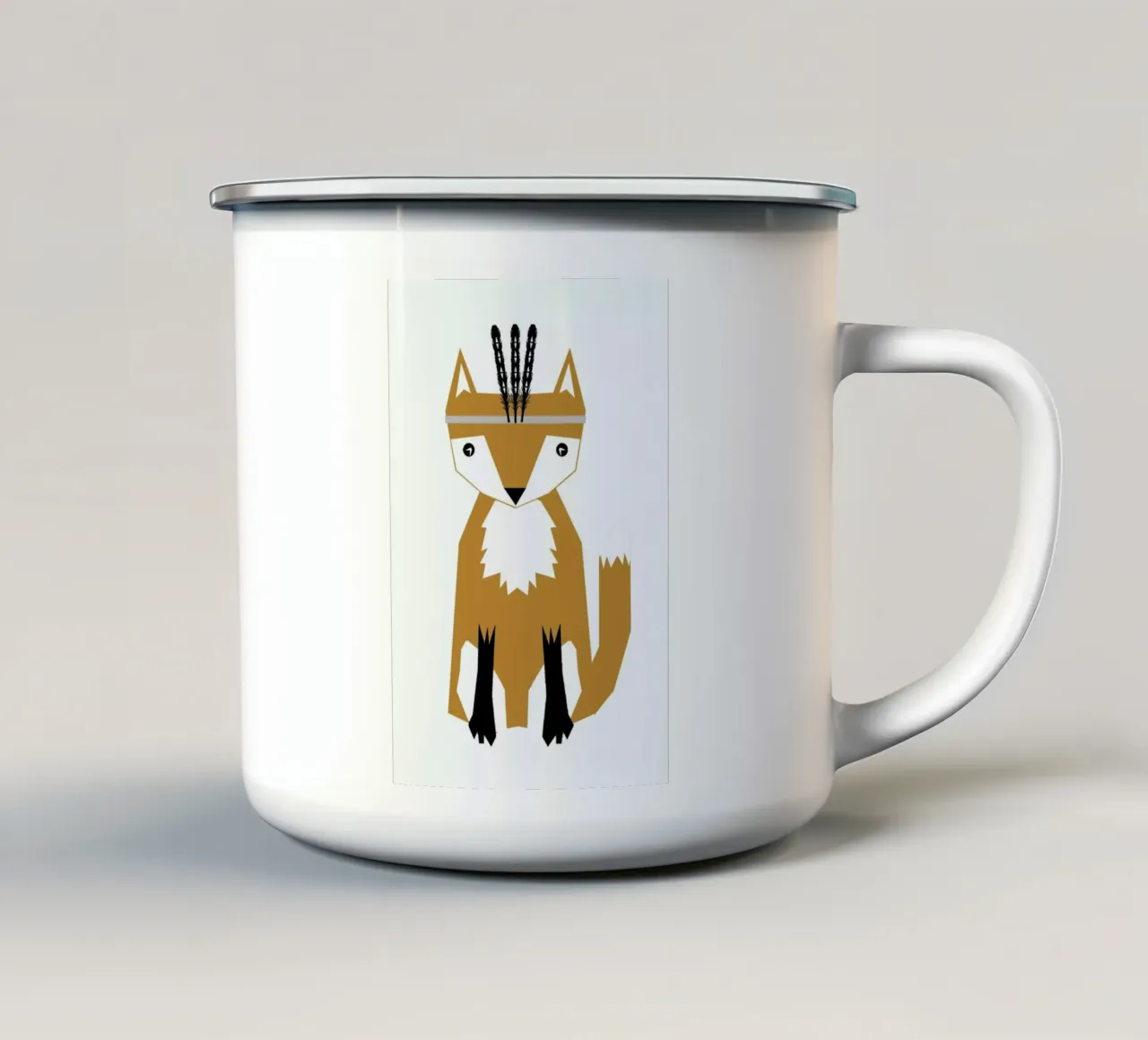 Southwest Fox tazza in smalto da Charlotte Winter