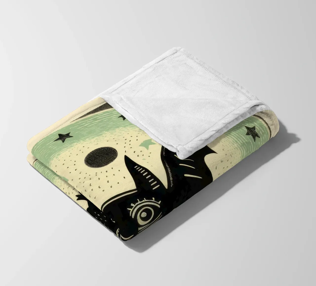 Pipistrello verde 4 coperta in pile da Minimal Animal Art