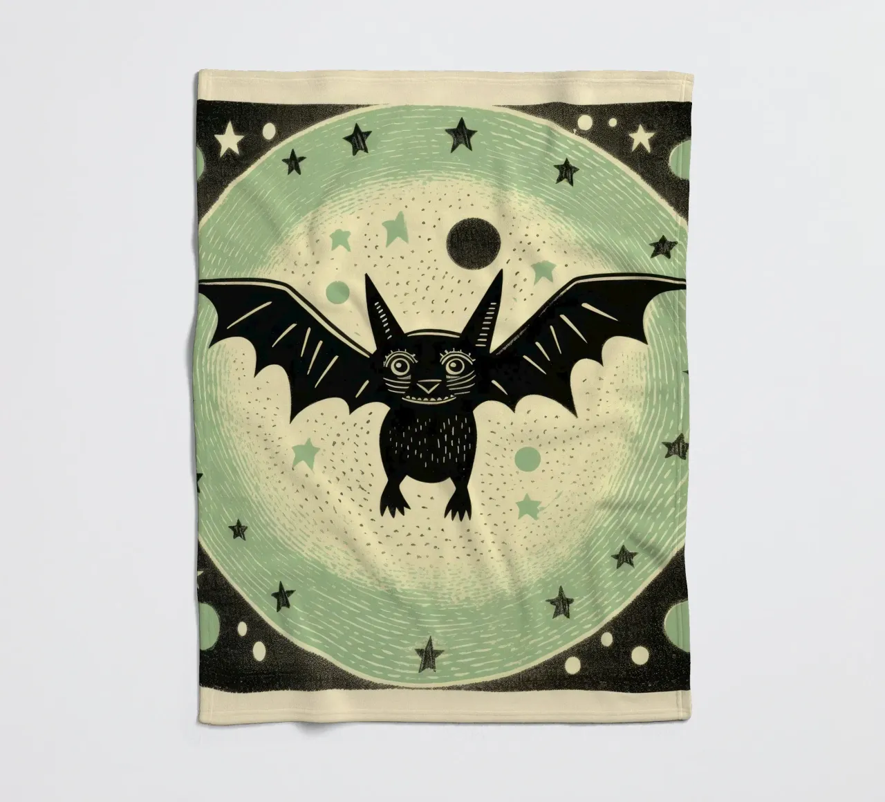 Pipistrello verde 4 coperta in pile da Minimal Animal Art