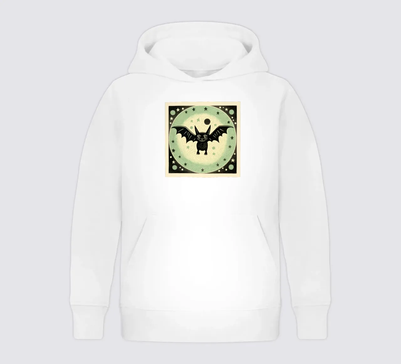 Pipistrello verde 4 felpa bambino con cappuccio da Minimal Animal Art