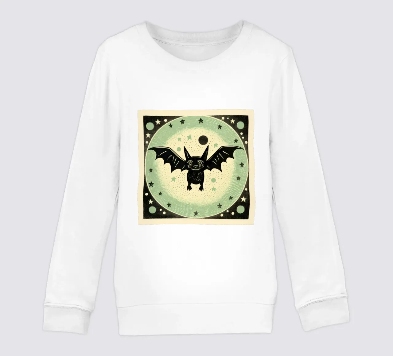 Pipistrello verde 4 felpa bambino da Minimal Animal Art