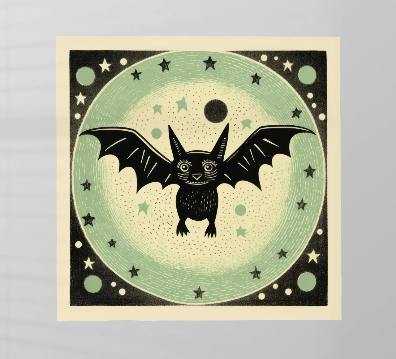 Pipistrello verde 4 pellicola backlit da Minimal Animal Art
