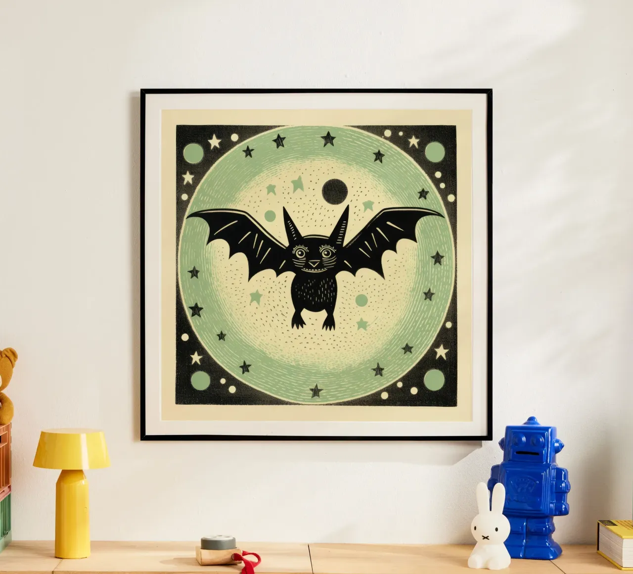 Grüne Fledermaus 4 Poster von Minimal Animal Art