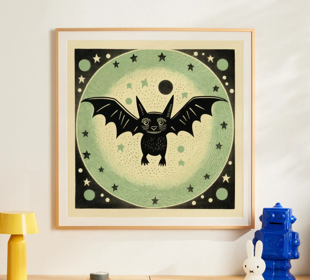 Pipistrello verde 4 carta hahnemühle da Minimal Animal Art