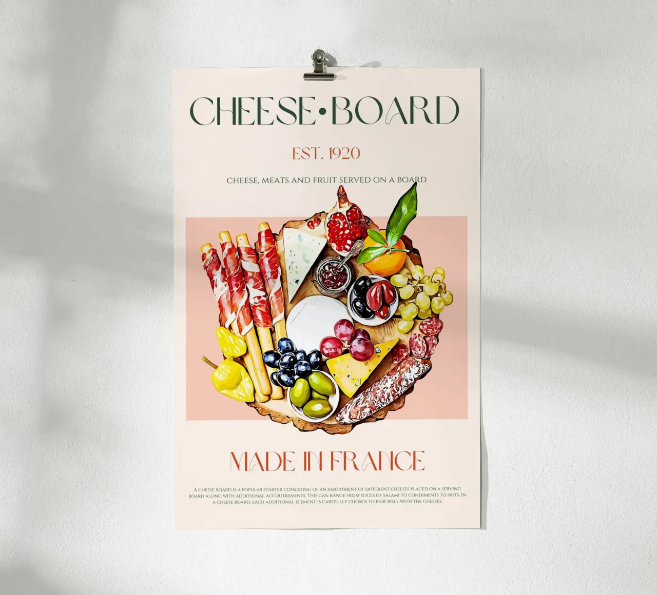 Cheeseboard Print poster by KOKRPrints