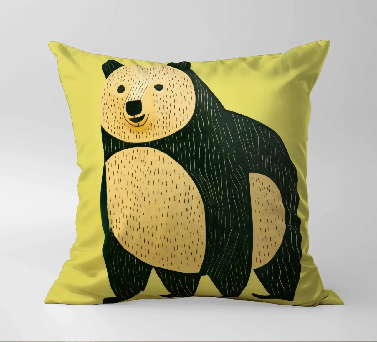 Orso verde 1 cuscino da Minimal Animal Art