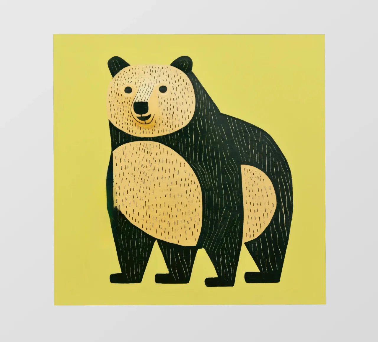Orso verde 1 pellicola backlit da Minimal Animal Art