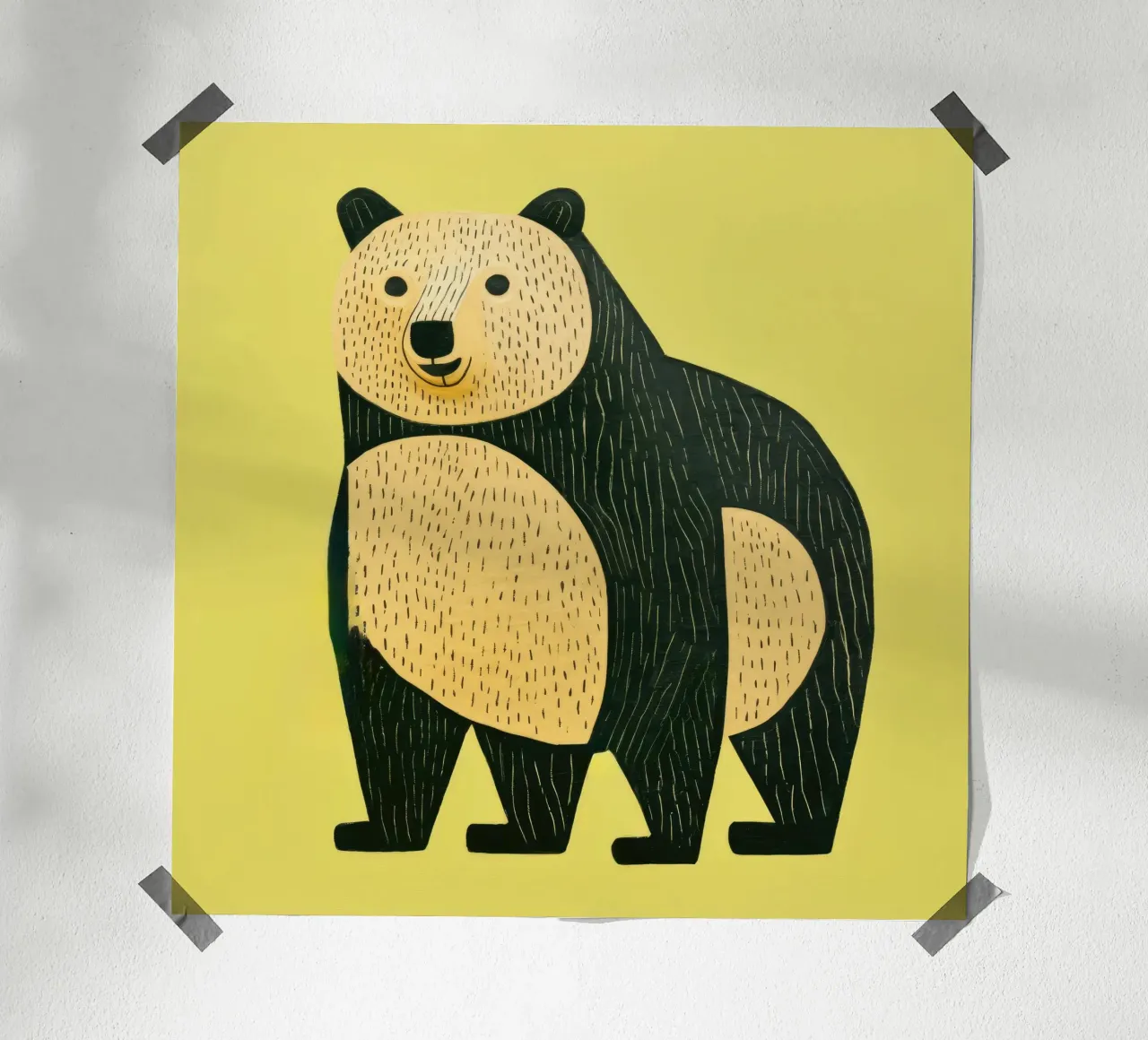 Orso verde poster da Minimal Animal Art