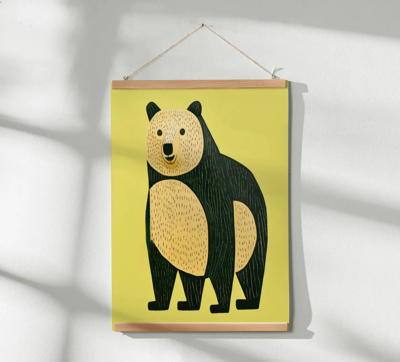 Orso verde poster da Minimal Animal Art