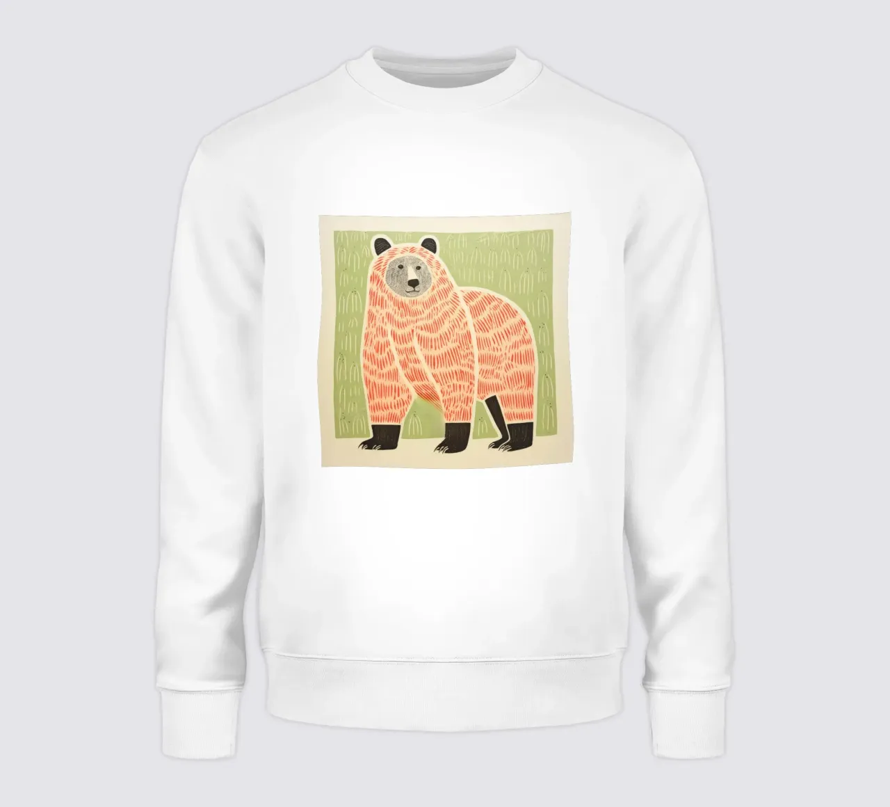 Orso verde 2 felpa da Minimal Animal Art