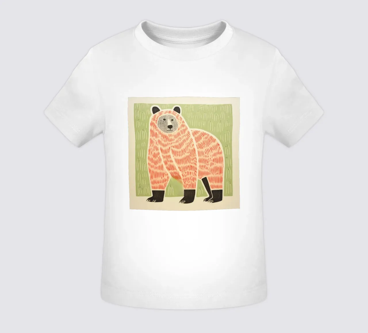 Orso verde 2 maglietta neonato da Minimal Animal Art