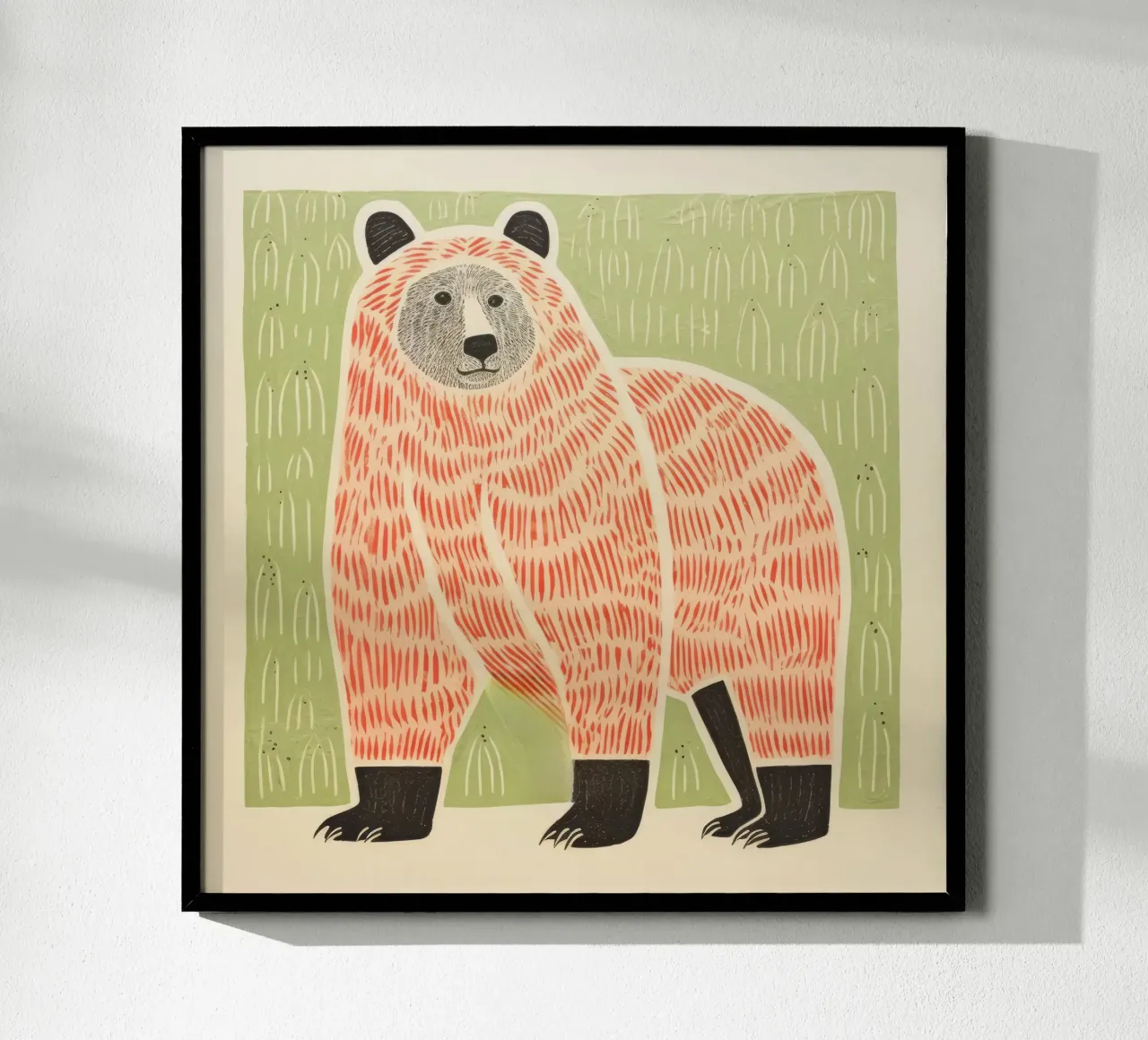 Orso verde poster da Minimal Animal Art