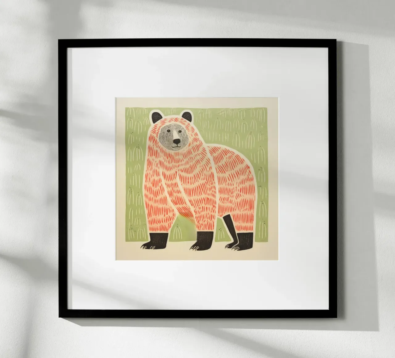 Orso verde poster da Minimal Animal Art