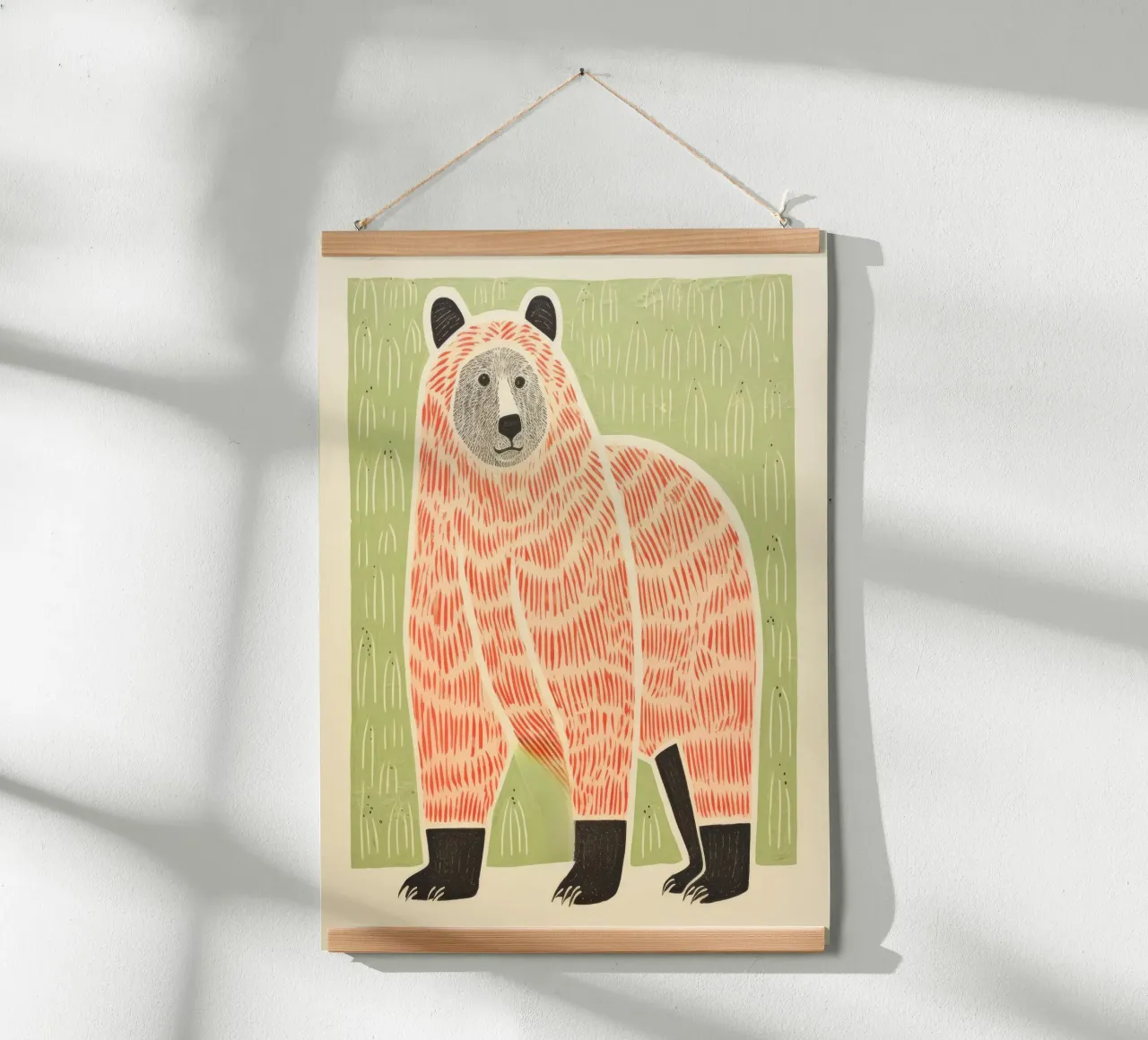 Orso verde poster da Minimal Animal Art