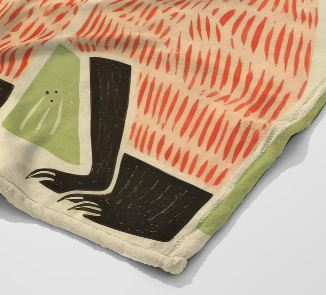 Orso verde 2 coperta in pile da Minimal Animal Art