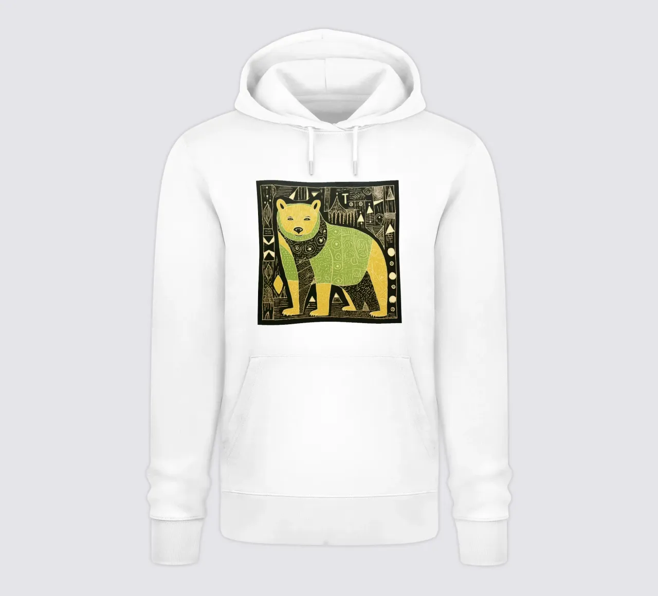 Orso verde 3 felpa con cappuccio da Minimal Animal Art