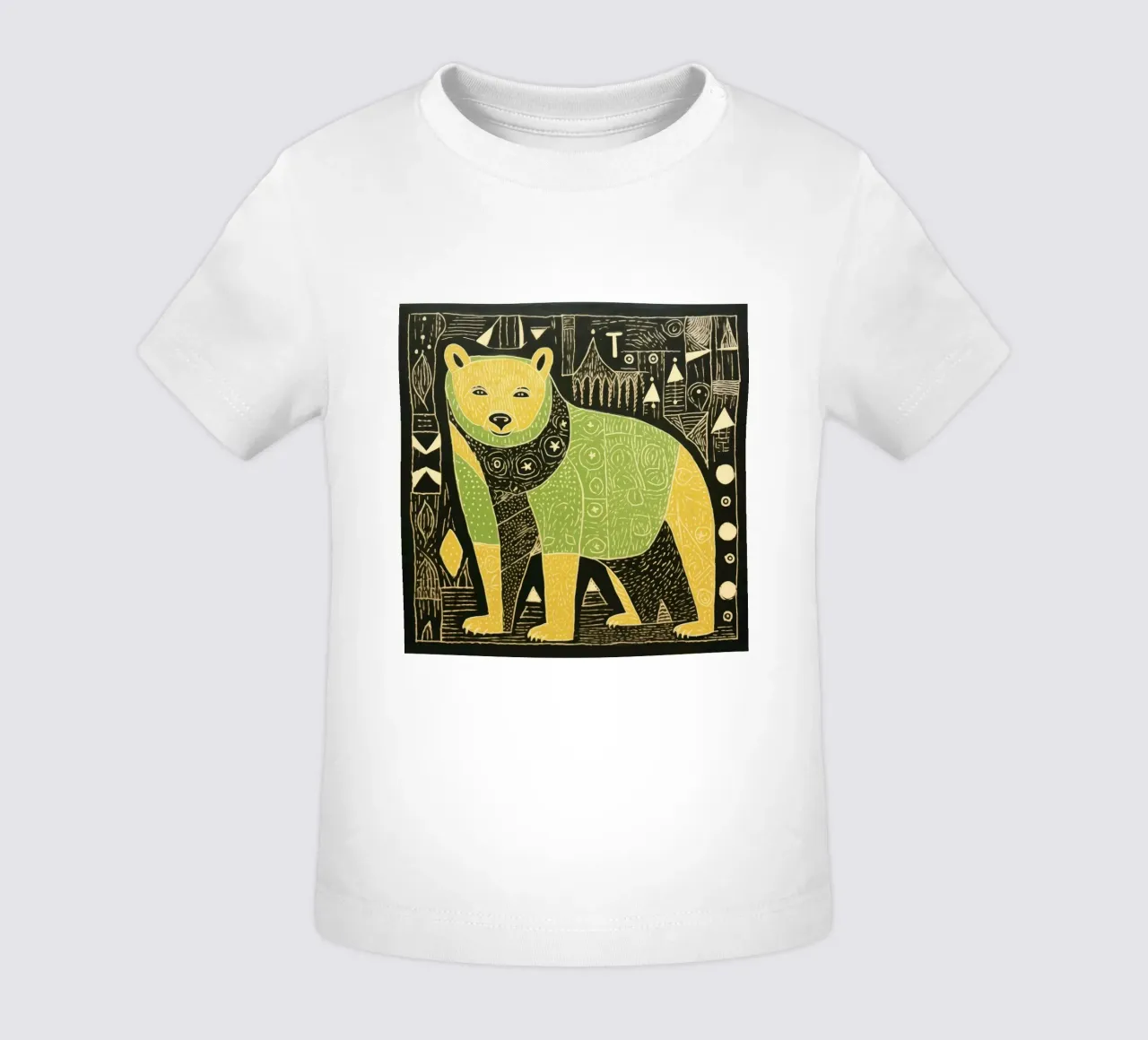 Orso verde 3 maglietta neonato da Minimal Animal Art