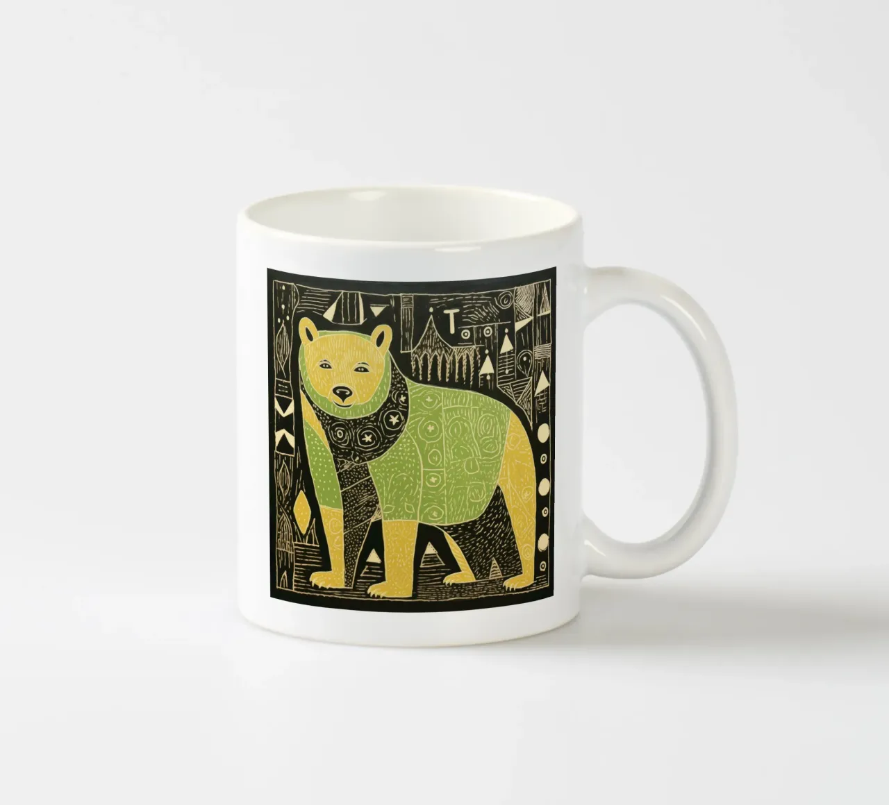 Orso verde 3 tazza in ceramica da Minimal Animal Art