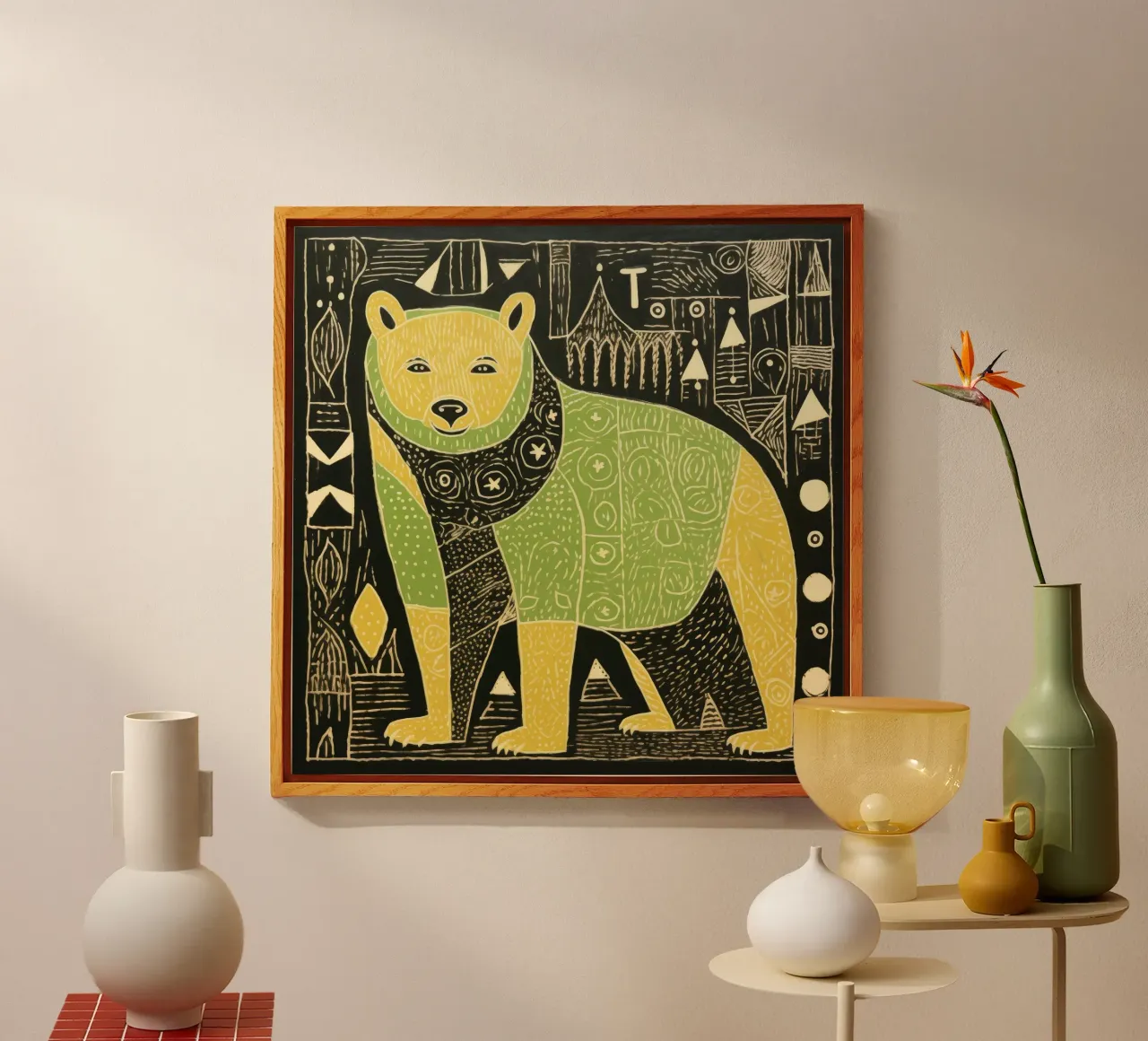 Orso verde plexiglass da Minimal Animal Art
