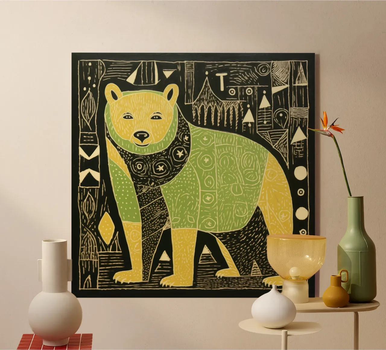 Orso verde plexiglass da Minimal Animal Art