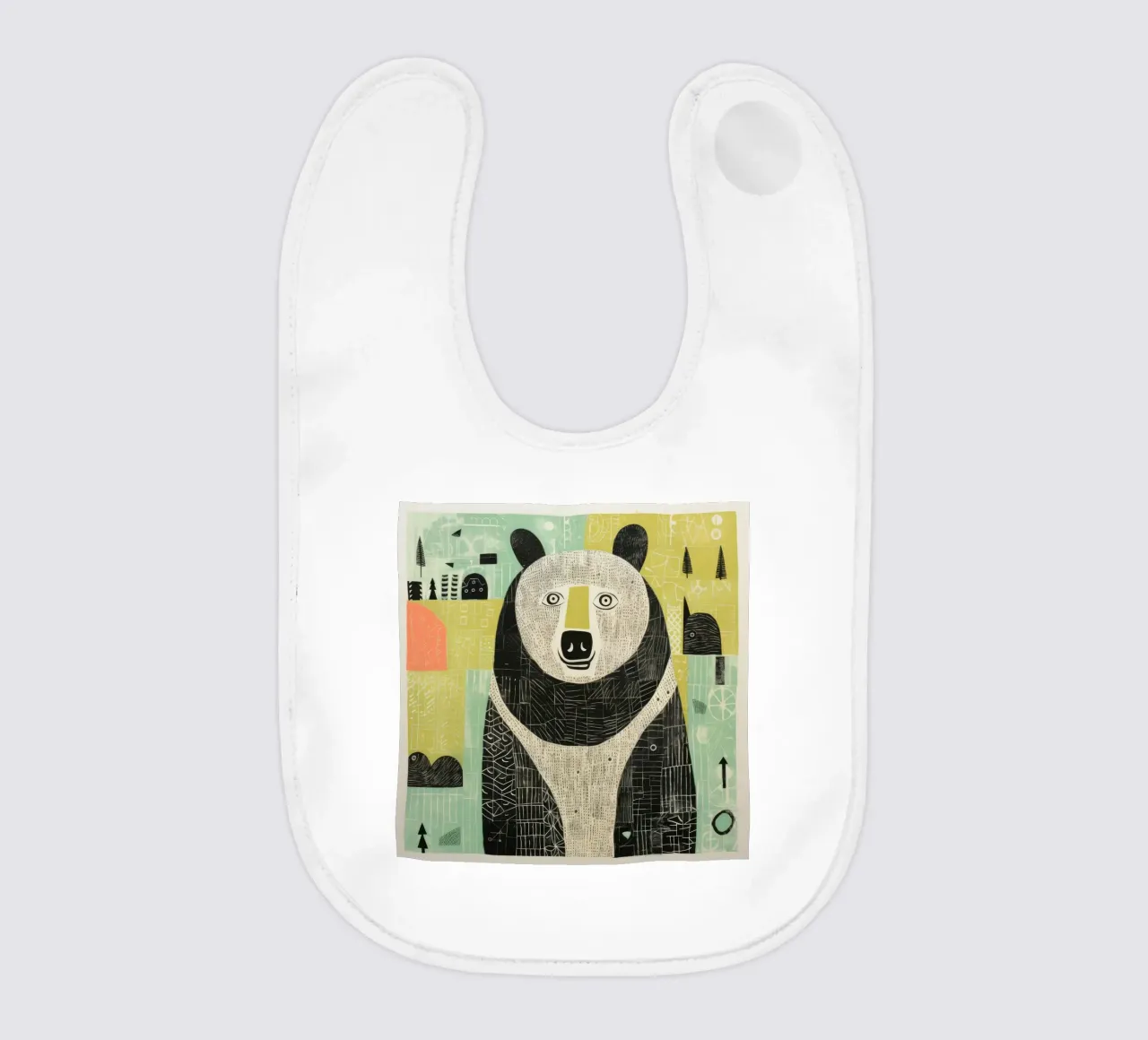 Orso verde 4 bavaglino da Minimal Animal Art