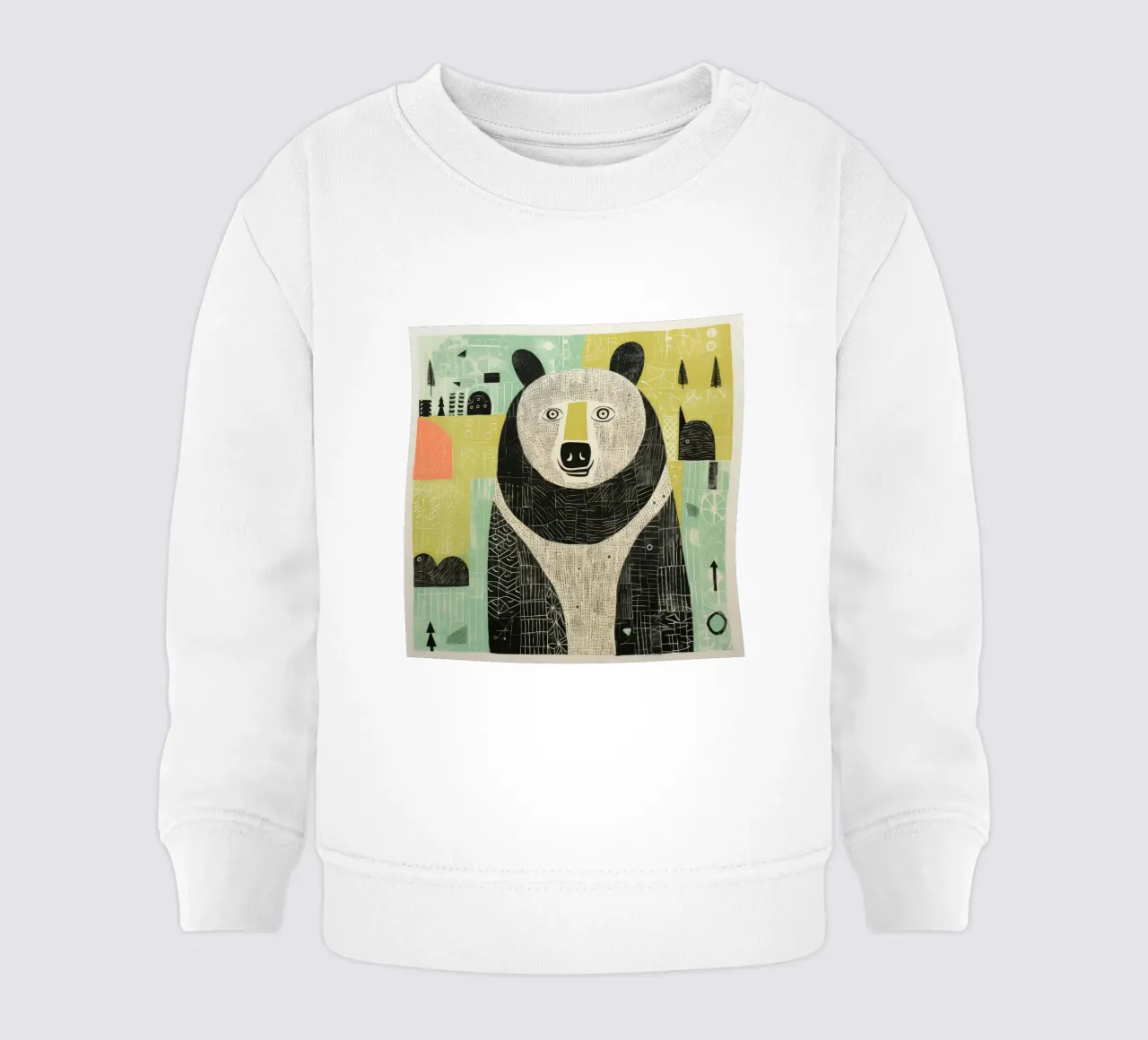 Orso verde 4 felpa neonato da Minimal Animal Art