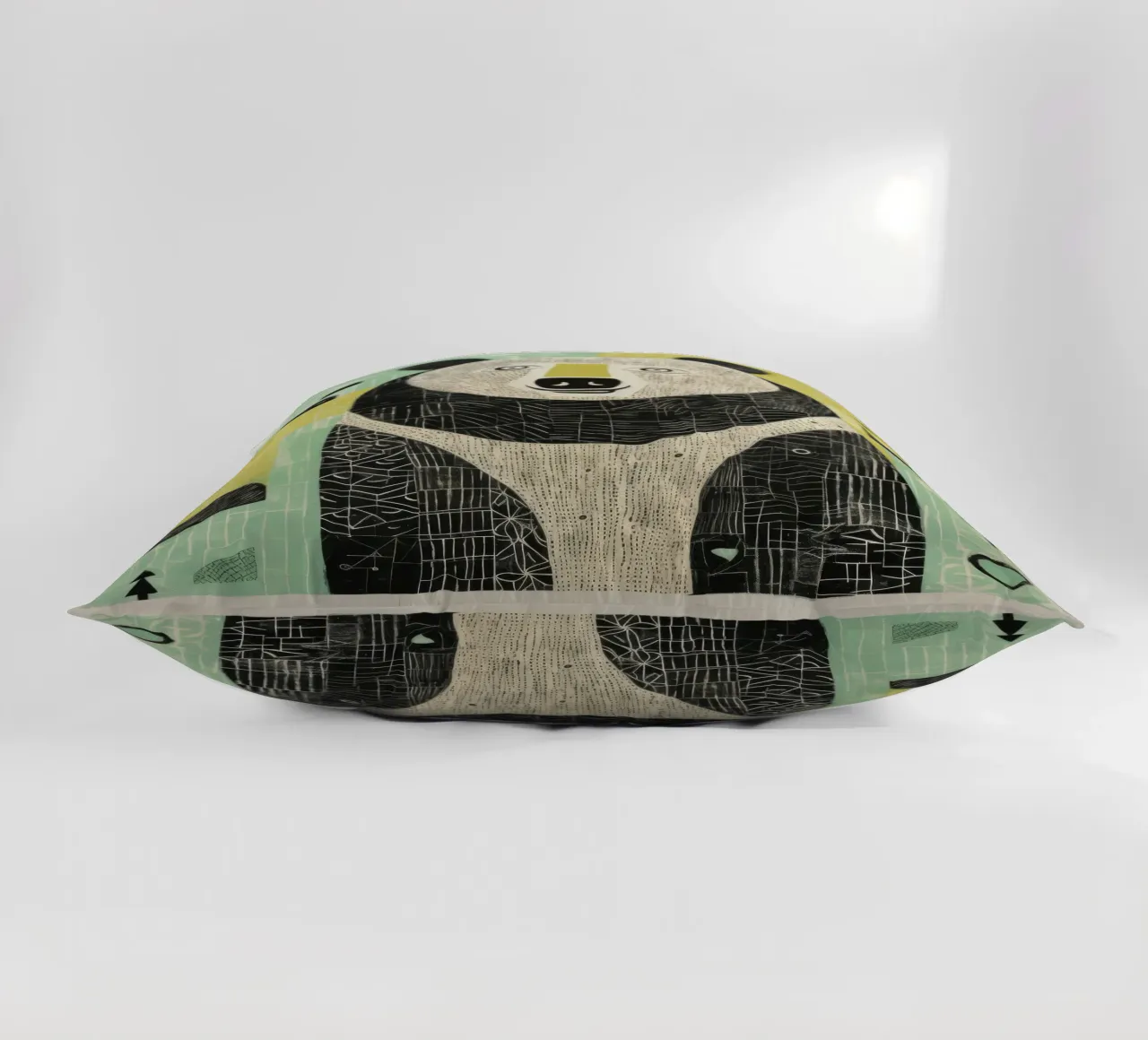 Orso verde 4 cuscino da Minimal Animal Art