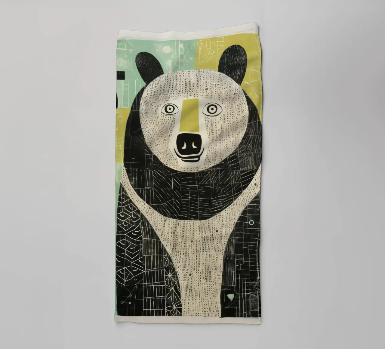 Orso verde 4 asciugamano da bagno da Minimal Animal Art
