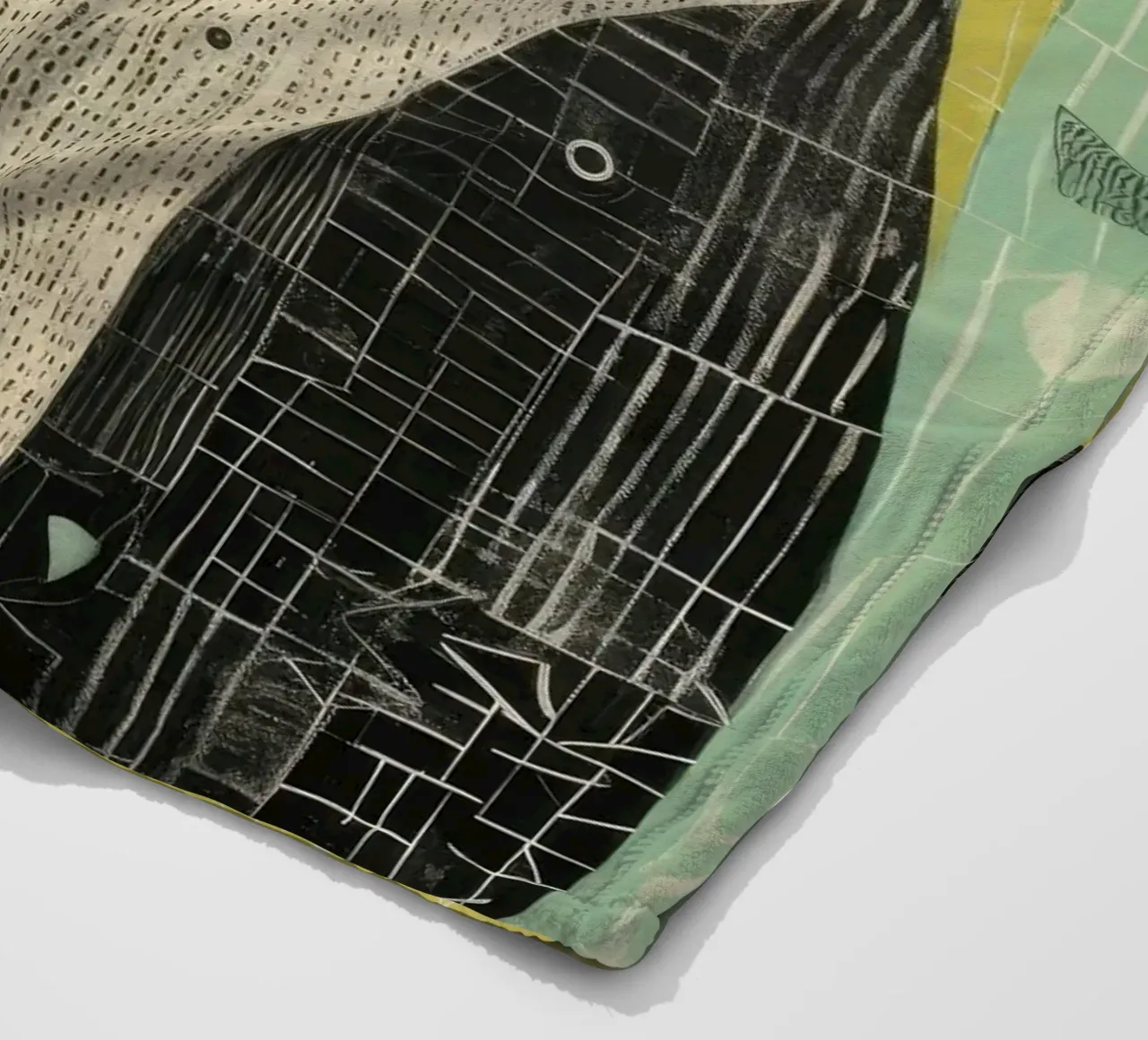 Orso verde 4 coperta in pile da Minimal Animal Art