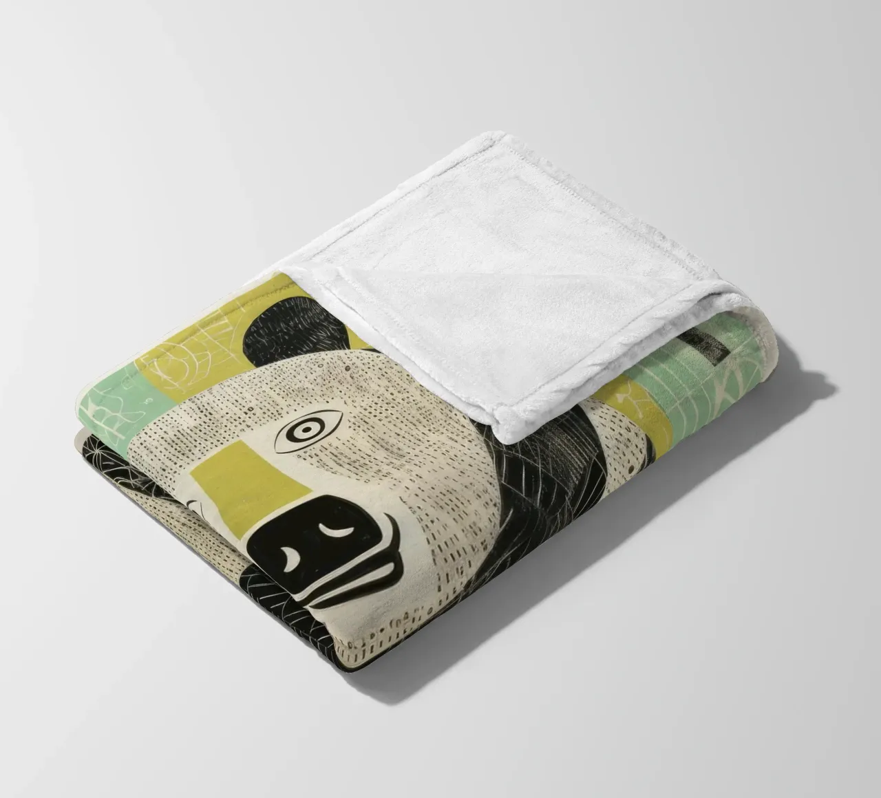 Orso verde 4 coperta in pile da Minimal Animal Art