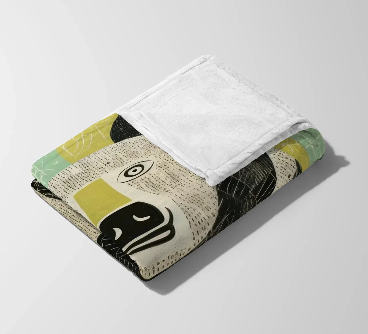 Orso verde 4 coperta in pile da Minimal Animal Art