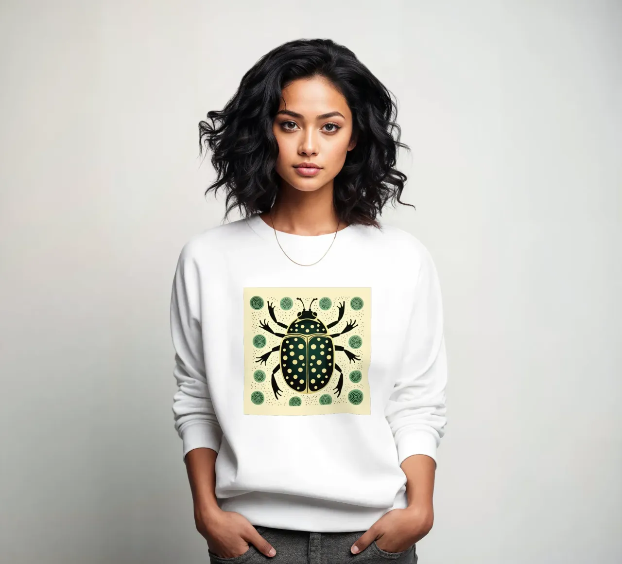 Scarabeo verde 1 felpa da Minimal Animal Art