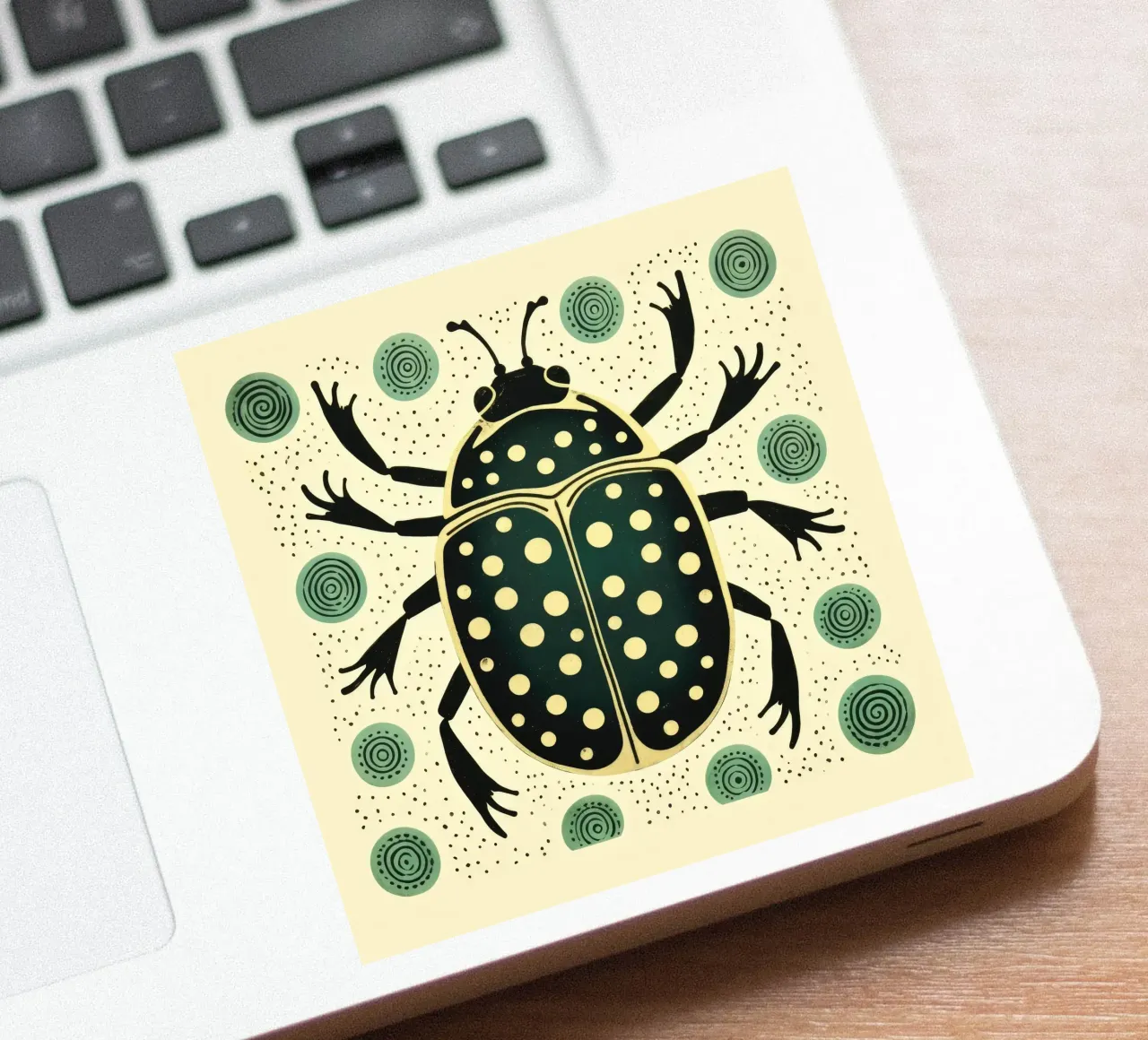 Green Beetle 1 autocollant de Minimal Animal Art