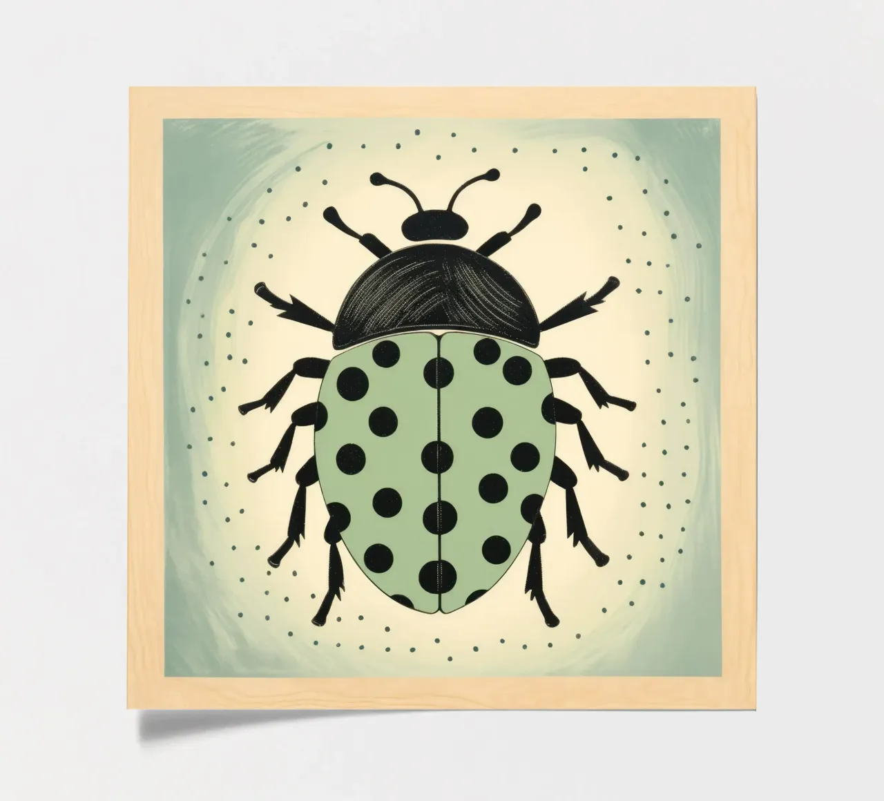 Grüner Käfer 2 Stickerbogen von Minimal Animal Art