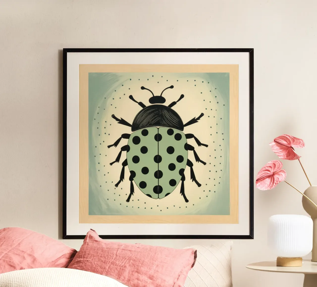 Green Beetle 2 poster de Minimal Animal Art
