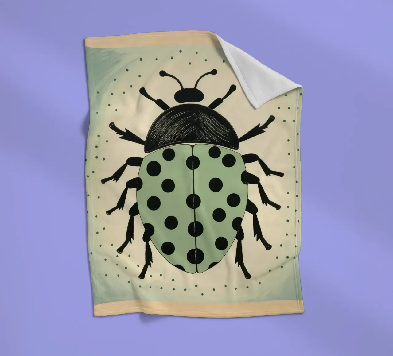 Scarabeo Verde 2 coperta in pile da Minimal Animal Art