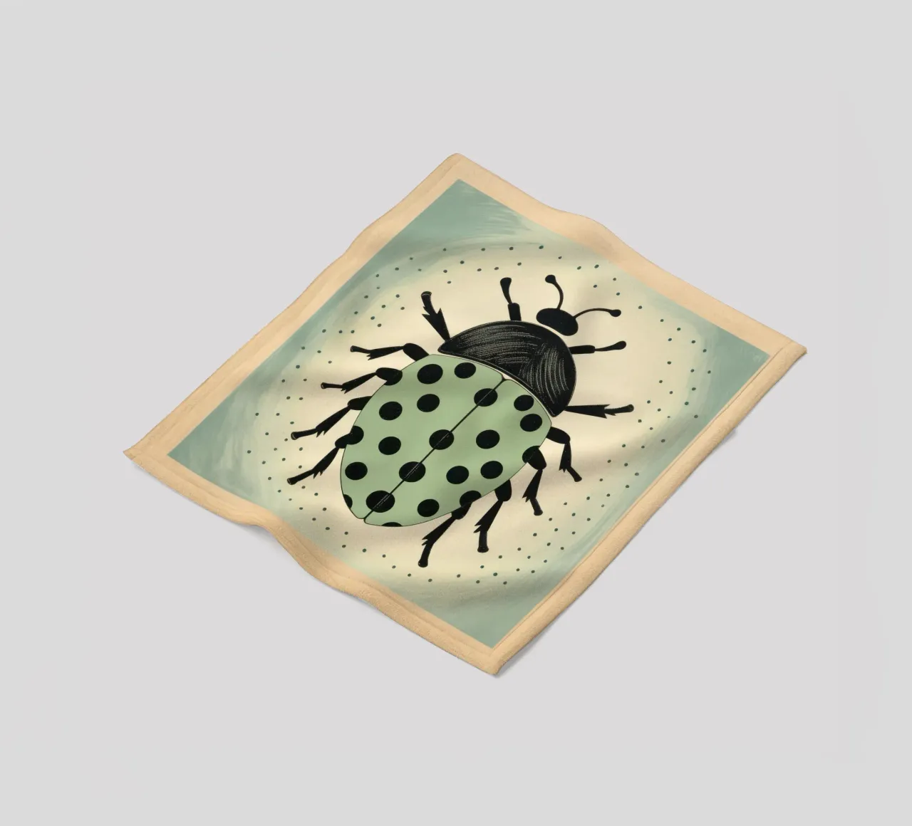 Scarabeo Verde 2 coperta in pile da Minimal Animal Art