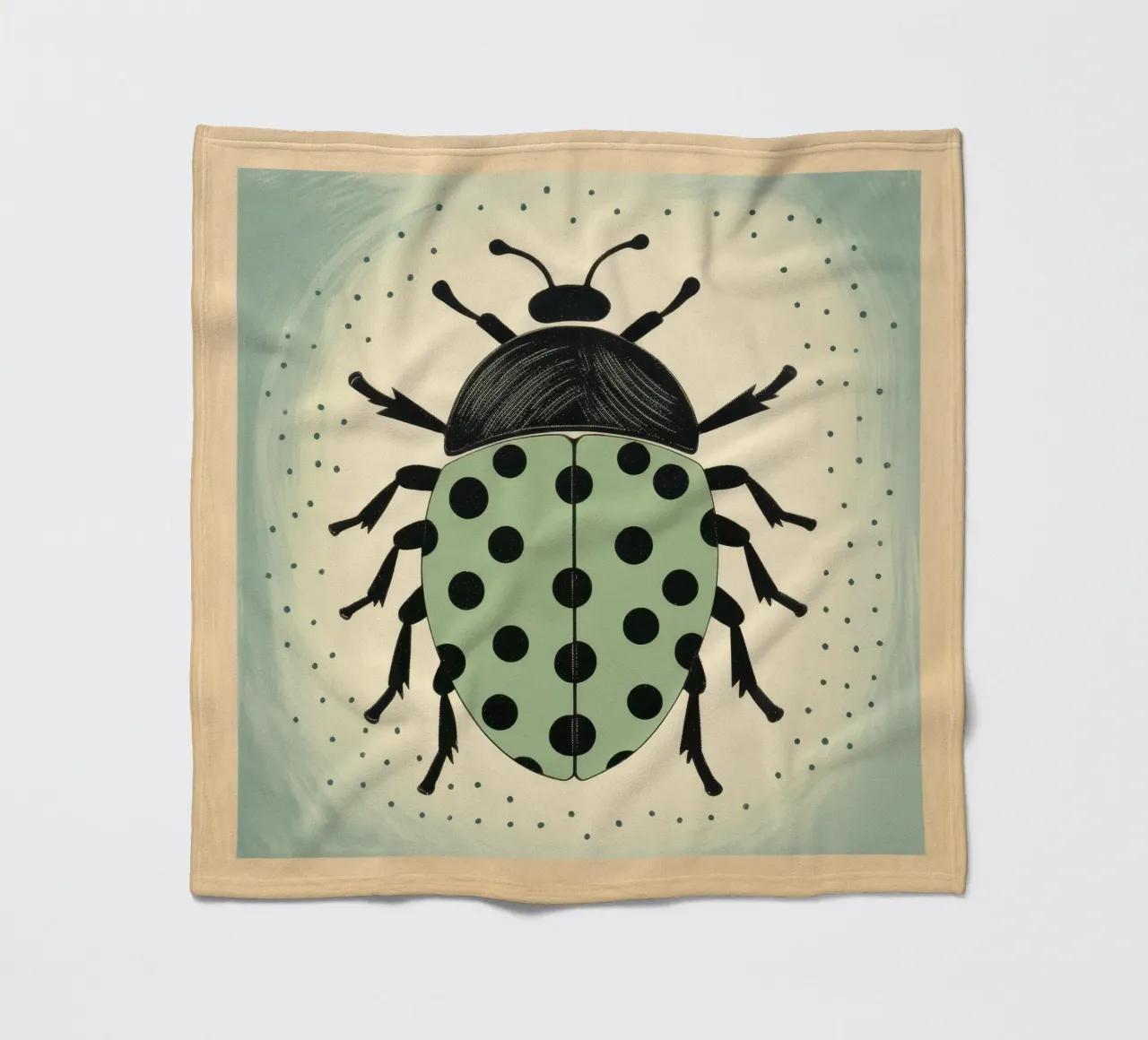 Scarabeo Verde 2 coperta in pile da Minimal Animal Art