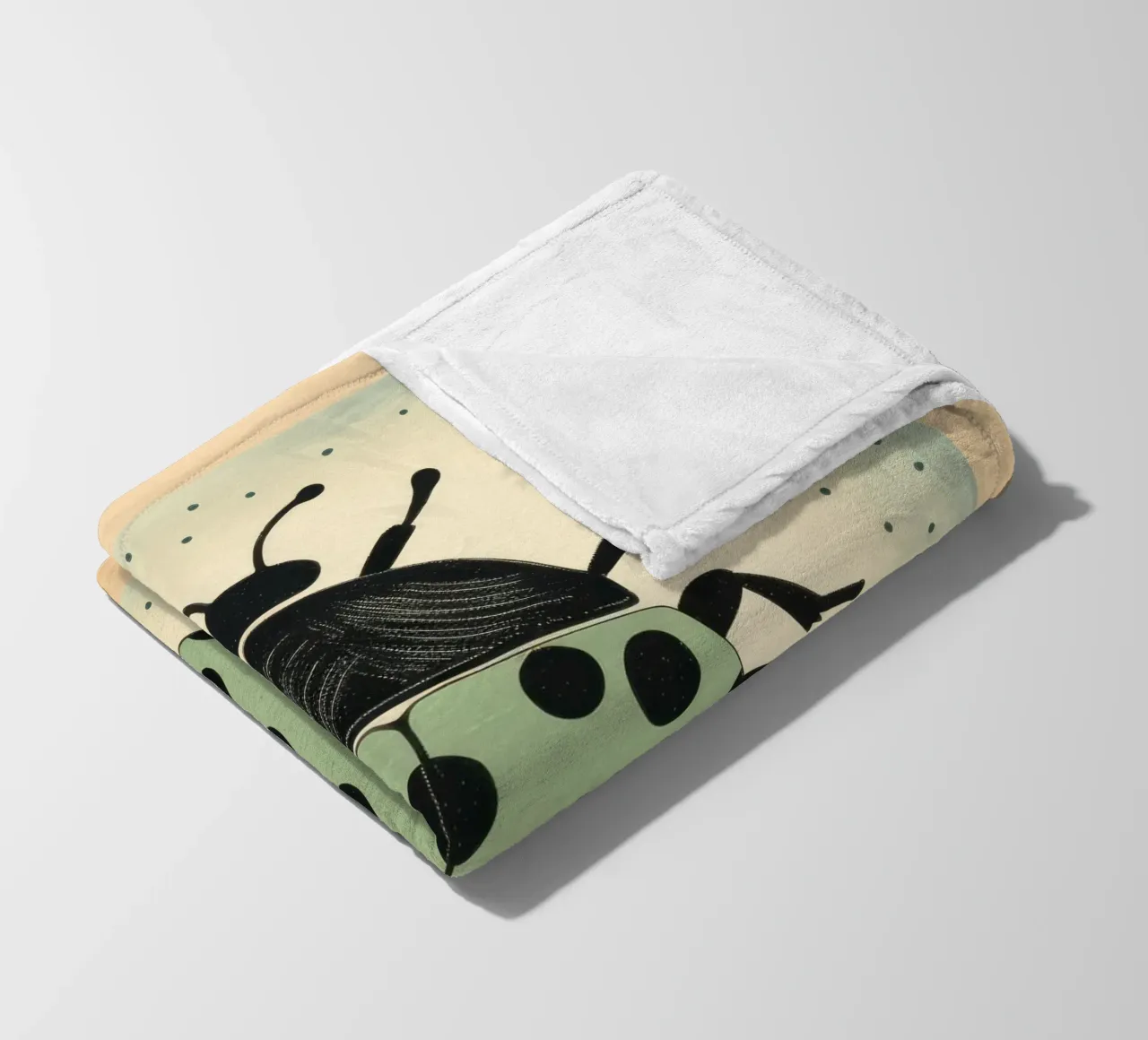 Scarabeo Verde 2 coperta in pile da Minimal Animal Art