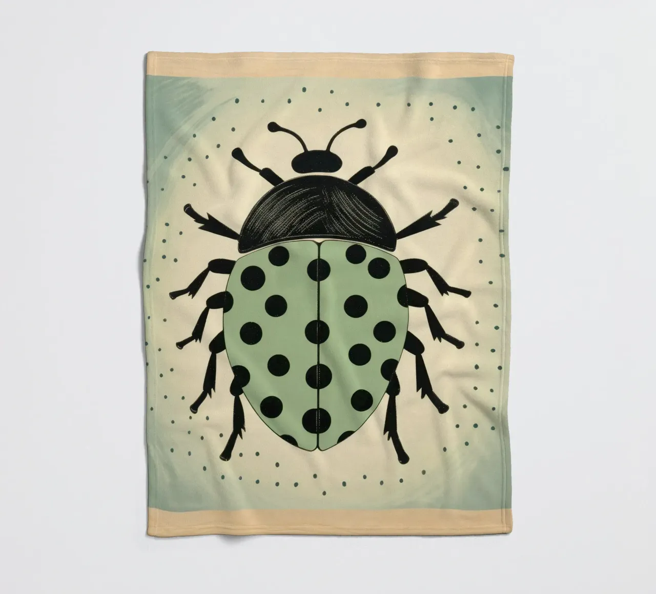 Scarabeo Verde 2 coperta in pile da Minimal Animal Art