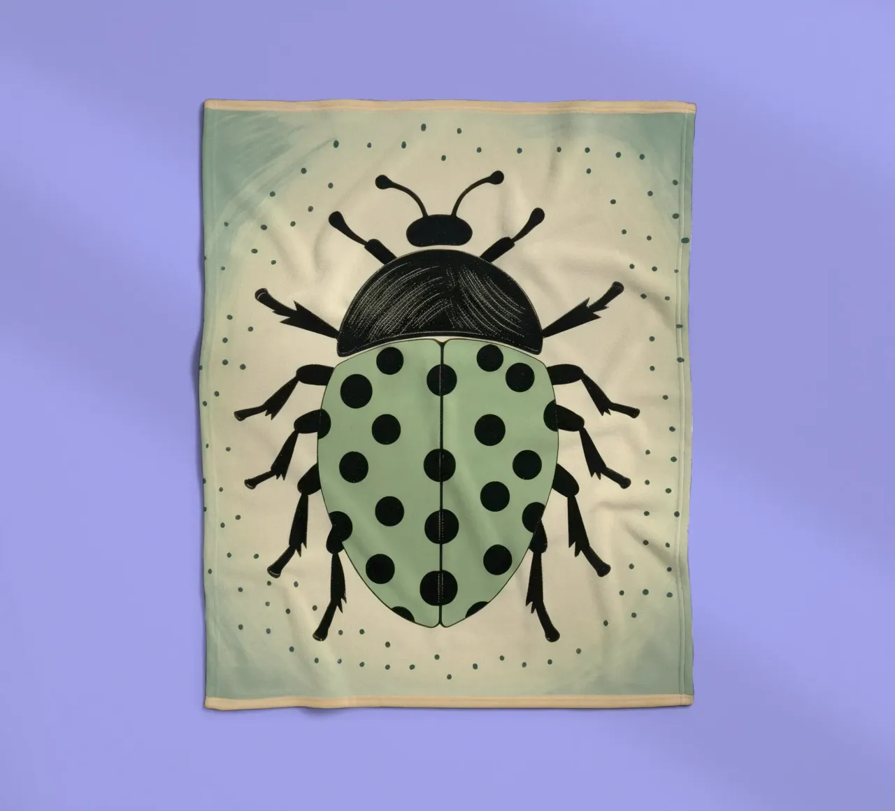 Scarabeo Verde 2 coperta in pile da Minimal Animal Art